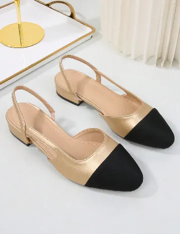 Pantofi SHEIN, negru/auriu