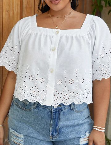 Bluza SHEIN CURVE, alb