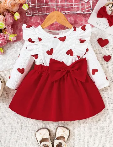 Rochie Shein Kids, alb/rosu