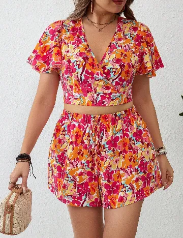 Compleu SHEIN CURVE, floral print