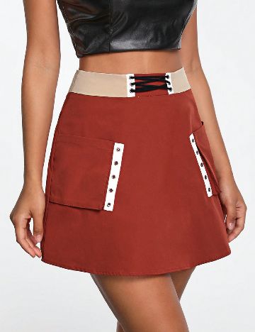 Fusta SHEIN, caramiziu