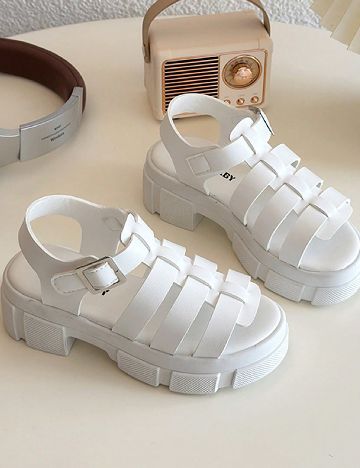 Sandale Shein Kids, alb