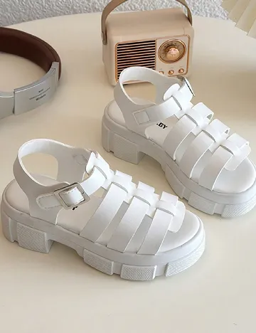 Sandale Shein Kids, alb