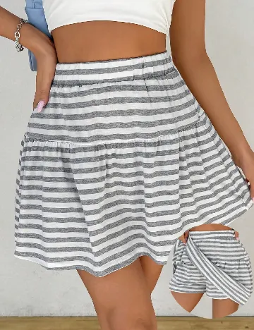 Fusta pantalon SHEIN, alb/gri