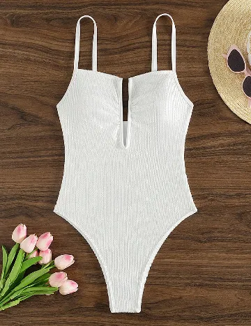 Costum de baie SHEIN, alb