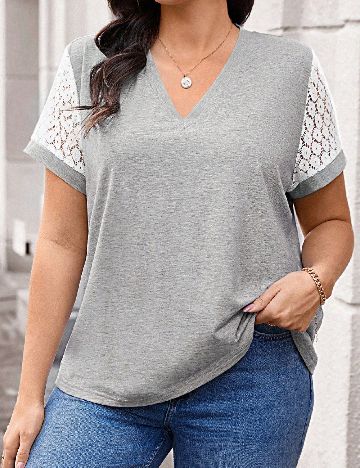 Tricou SHEIN CURVE, gri