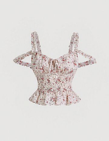 Top SHEIN, floral print