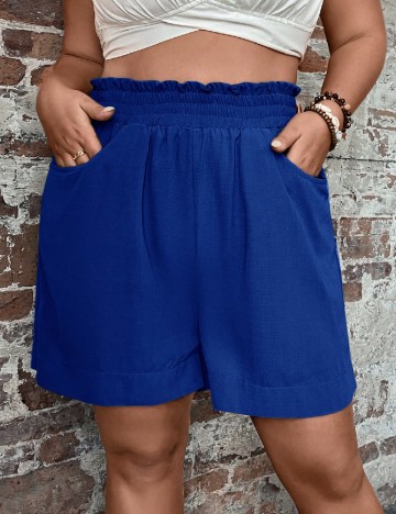 Pantaloni scurti SHEIN CURVE, albastru