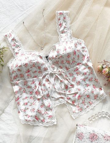 Top SHEIN, floral print