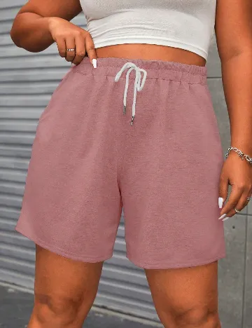 Pantaloni scurti SHEIN CURVE, roz