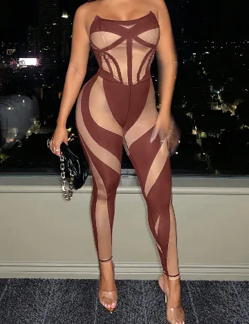 Colanti SHEIN, maro/crem