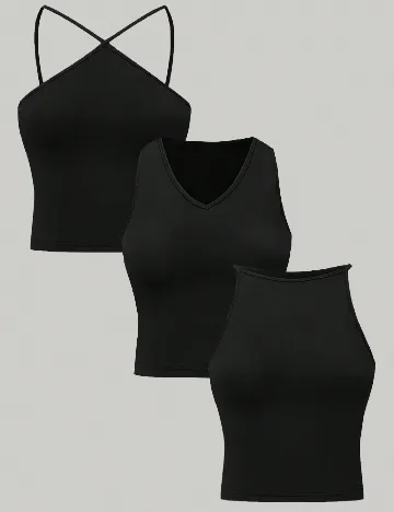 Set topuri 3 bucati SHEIN, negru
