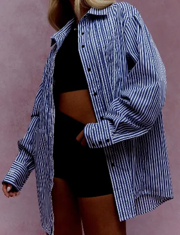 Camasa Oversize Missguided, bleumarin