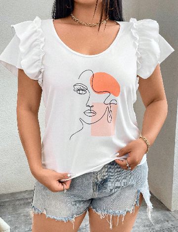 Bluza SHEIN CURVE, alb