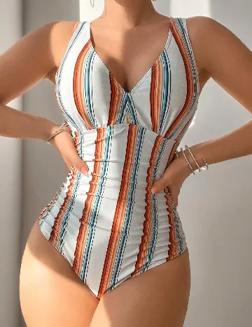 Costum de baie SHEIN, alb