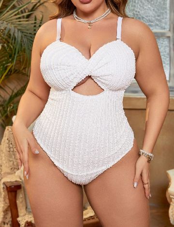 Costum de baie SHEIN CURVE, alb
