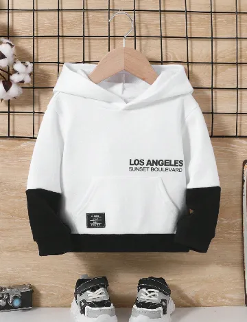 Hanorac Shein Kids, alb/negru