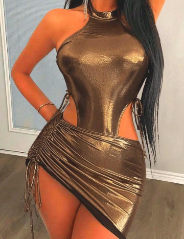 Rochie scurta SHEIN, auriu