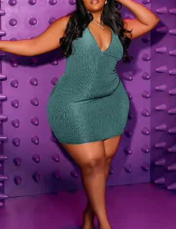 Rochie scurta SHEIN CURVE, verde