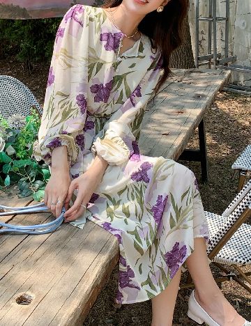 Rochie medie Dazy, floral print