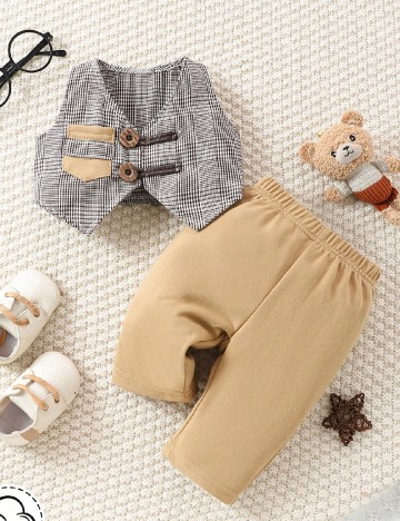 Compleu Shein Kids, maro/gri