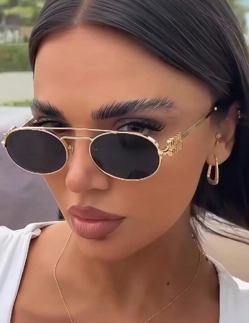 Ochelari de soare SHEIN, negru/auriu