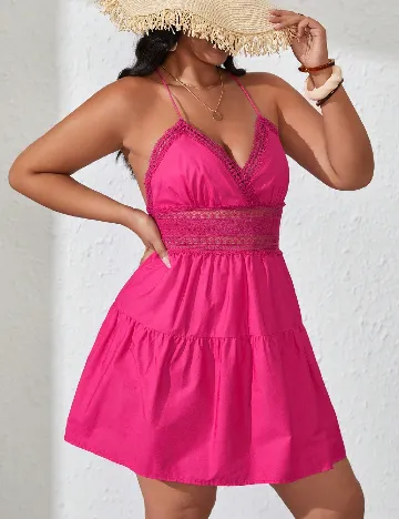 Rochie scurta SHEIN CURVE, roz