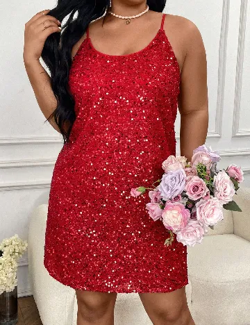 Rochie scurta SHEIN CURVE, rosu