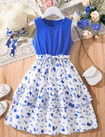 Rochie Shein Kids, albastru/alb