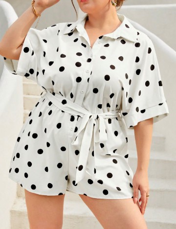 Salopeta SHEIN CURVE, alb