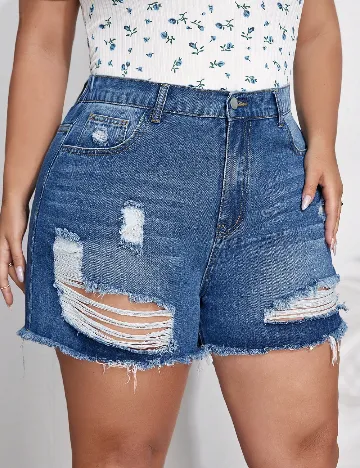 Pantaloni scurti SHEIN CURVE, albastru