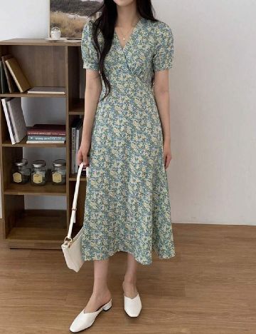 Rochie medie Dazy, verde