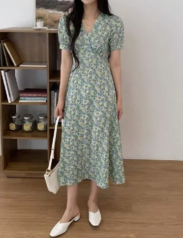 Rochie medie Dazy, verde