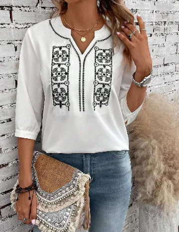 Bluza Emery Rose, alb