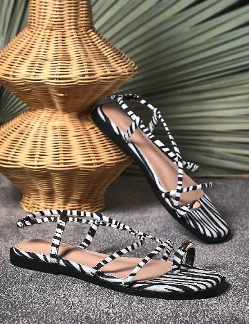 Sandale SHEIN, alb/negru