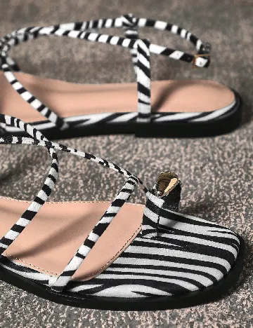 Sandale SHEIN, alb/negru
