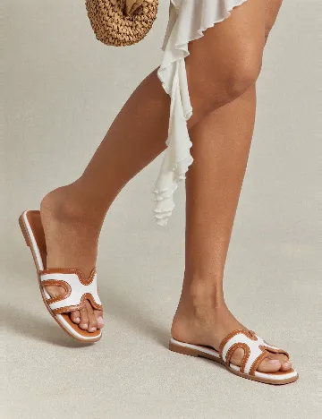 Slapi SHEIN, alb/maro