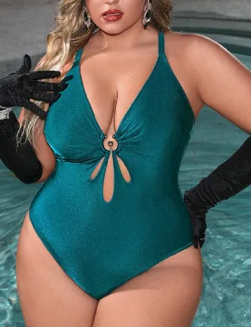 Costum de baie SHEIN CURVE, albastru