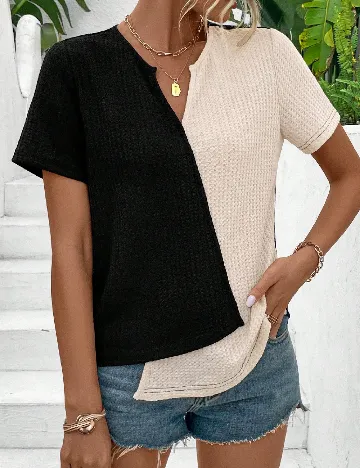 Bluza SHEIN, negru/crem