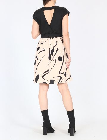 Rochie scurta SHEIN, crem/negru