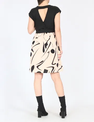 Rochie scurta SHEIN, crem/negru