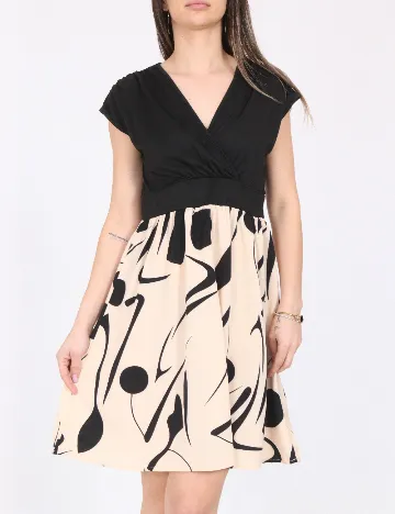 Rochie scurta SHEIN, crem/negru