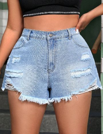 Pantaloni scurti SHEIN CURVE, albastru