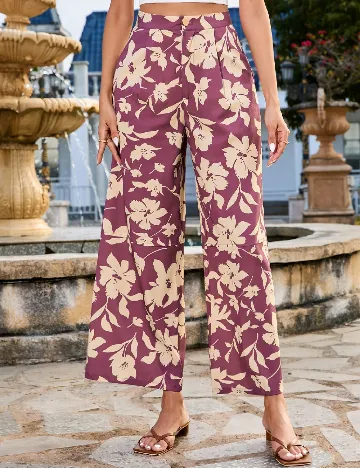 Pantaloni SHEIN, roz/crem