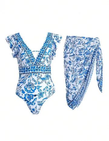 Costum de baie SHEIN, albastru