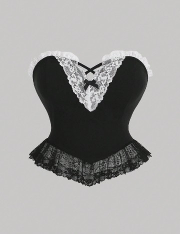 Top SHEIN CURVE, negru