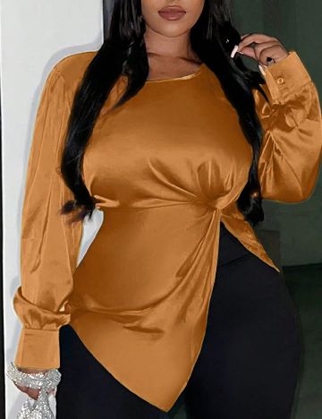 Bluza SHEIN CURVE, caramiziu