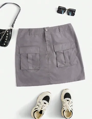 Fusta SHEIN CURVE, gri