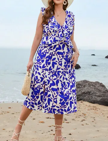 Rochie medie SHEIN CURVE, albastru