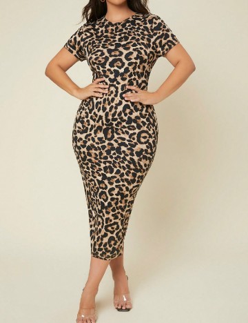 Rochie lunga SHEIN CURVE, animal print